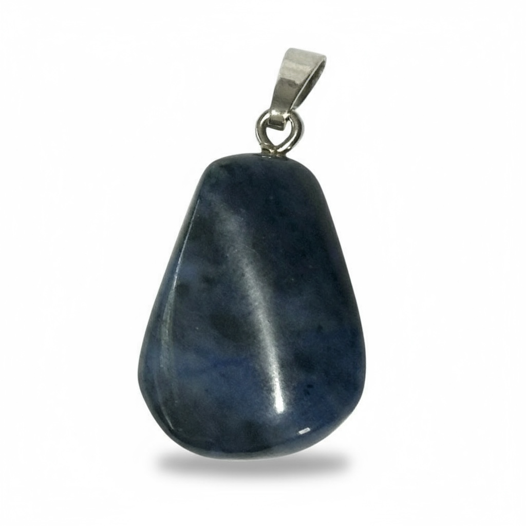 Colgante de dumortierita Namibia Con piedra laminada Hebilla de plata 925