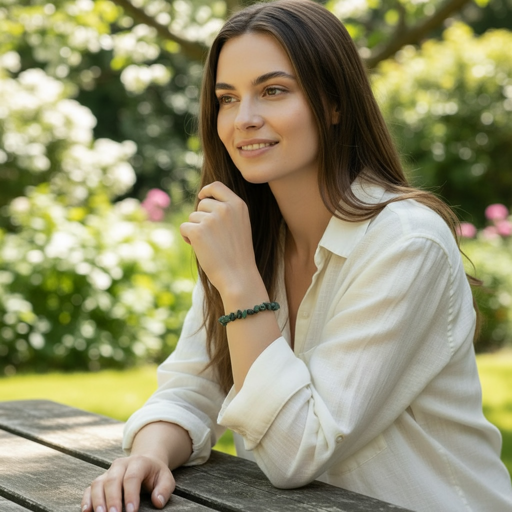 Brazilian AB emerald bracelet (7-9mm beads)
