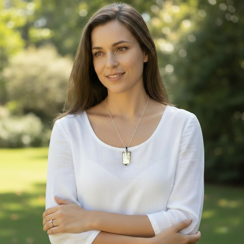 Pendentif pointe citrine naturelle Brésil AA+ argent 925