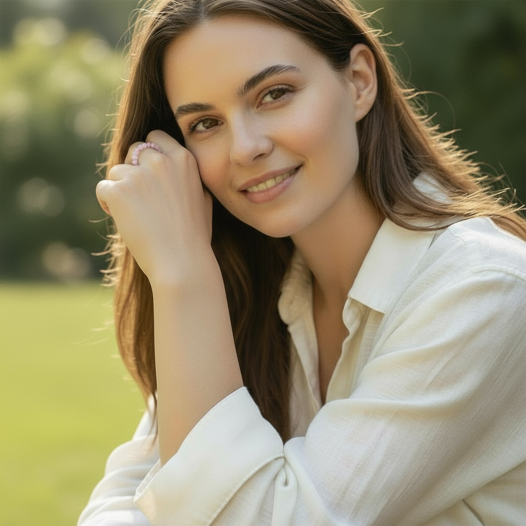 Bague perles quartz rose Brésil A (boules 3mm)