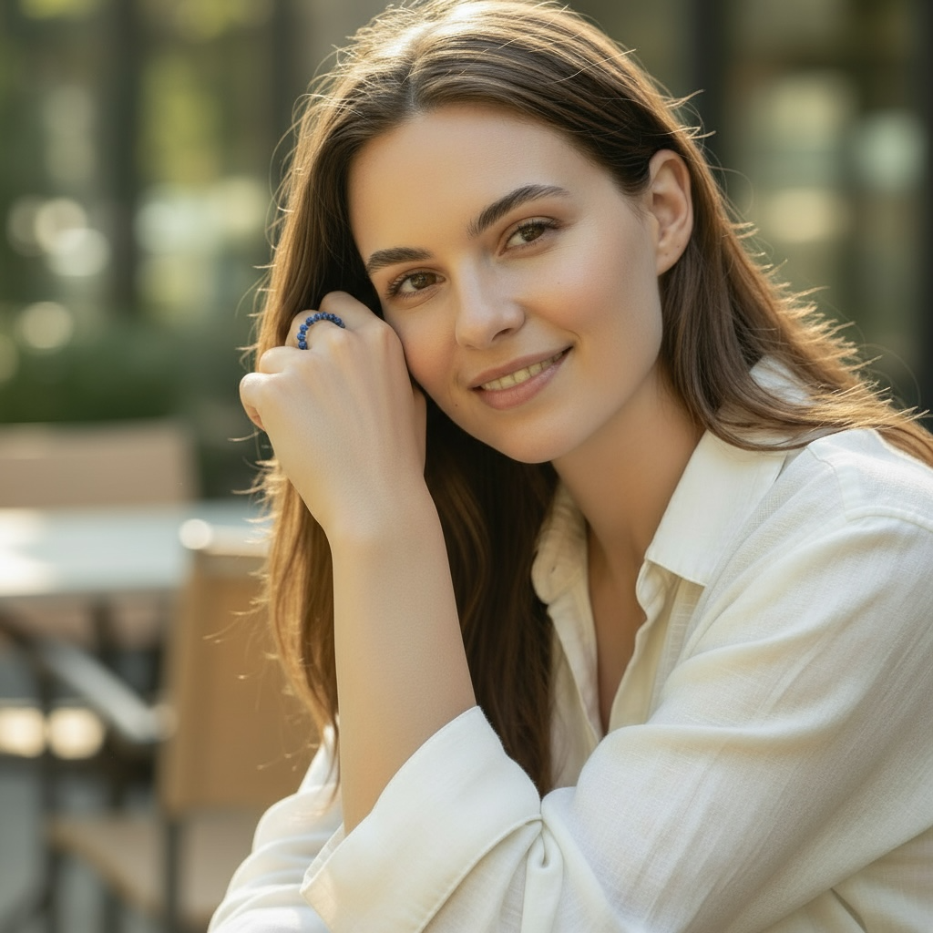 Bague perles Lapis-Lazuli Afghanistan A (boules 3mm)