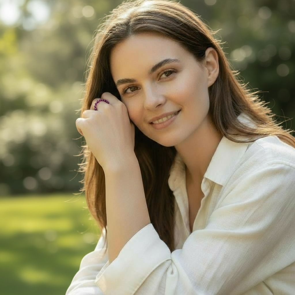 Bague perles grenat rouge almandin Inde A (boules 3mm)