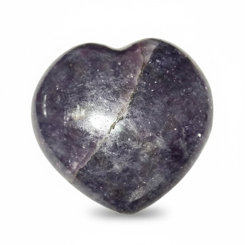 Coeur lépidolite Madagascar A+ 60-70mm
