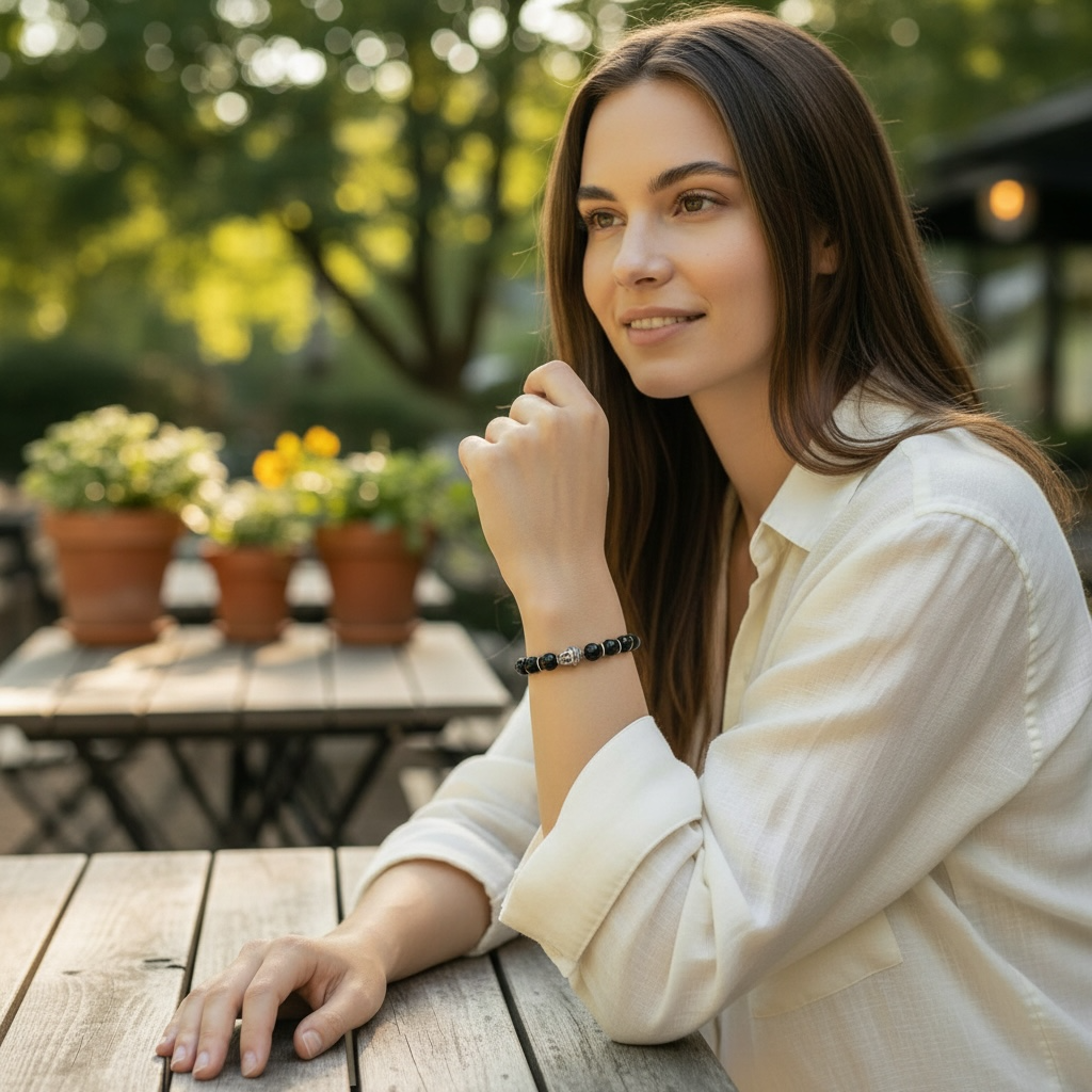 Pulsera de aventurina verde de Brasil A (cuentas de 7-8 mm)