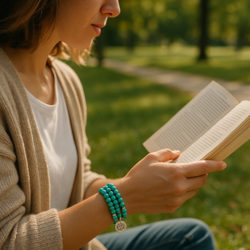Bracelet/collier turquenite boules 6mm (perles d&