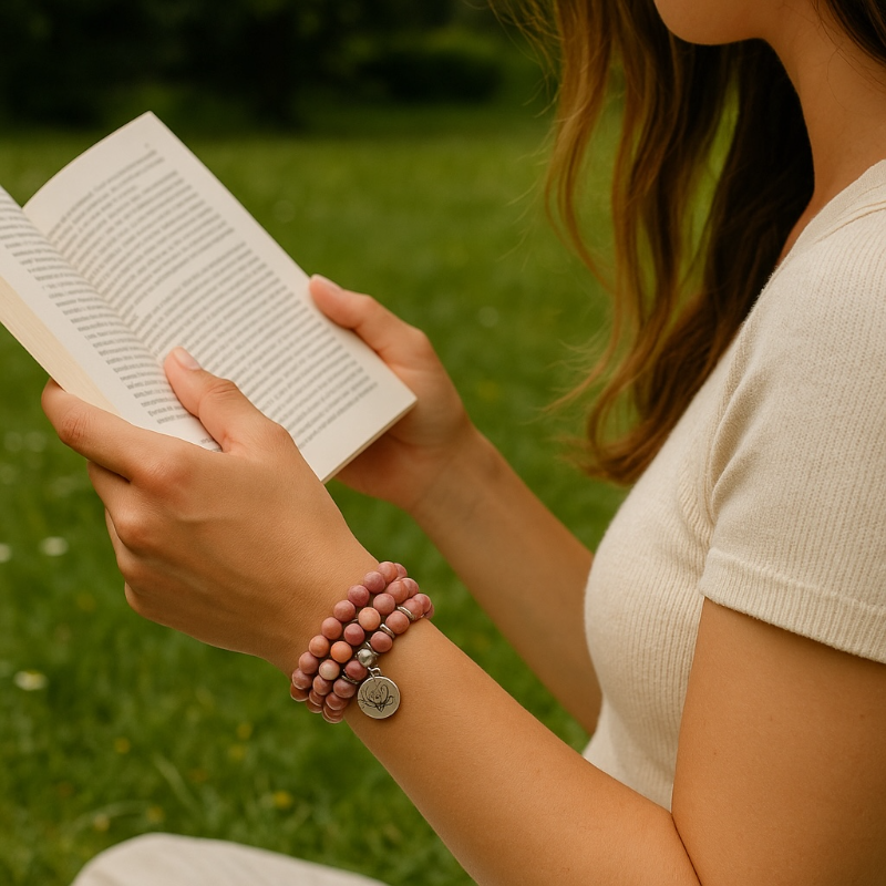 Bracelet/collier rhodonite boules 6mm (perles d&