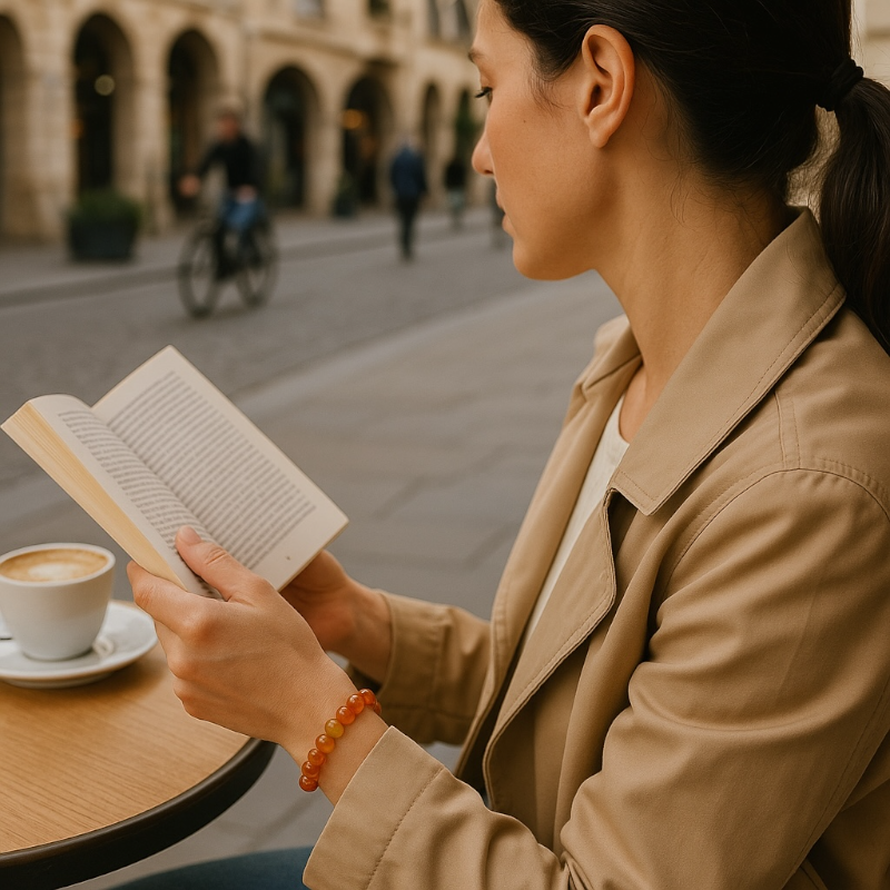 Natural carnelian bracelet Brazil A (10mm balls)