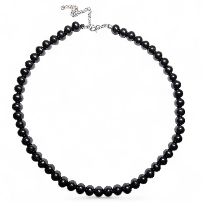 Collier shungite Russie A (boules 7-8mm) - 45cm-50cm