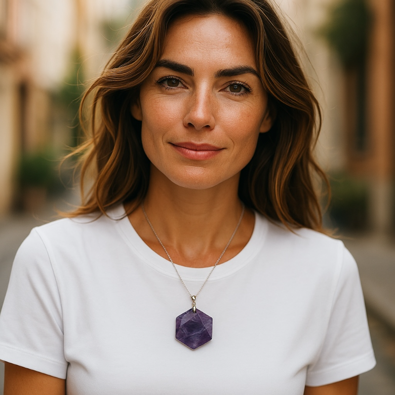 Colgante de amatista brasileña A (Sello de Salomón)