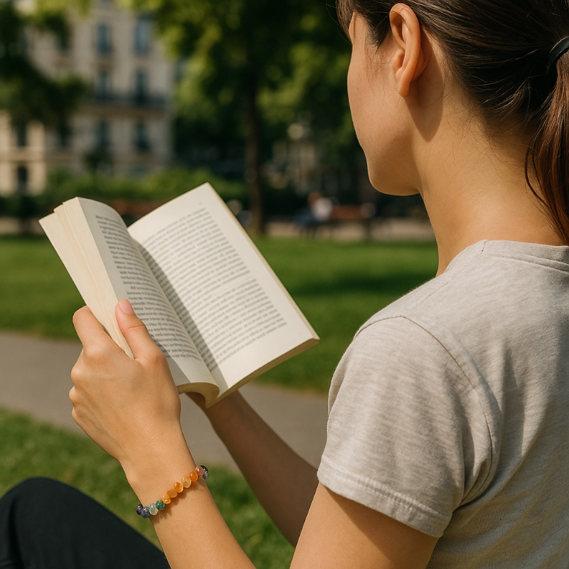 Bracelet 7 chakras A (perles baroques) - Modèle 4