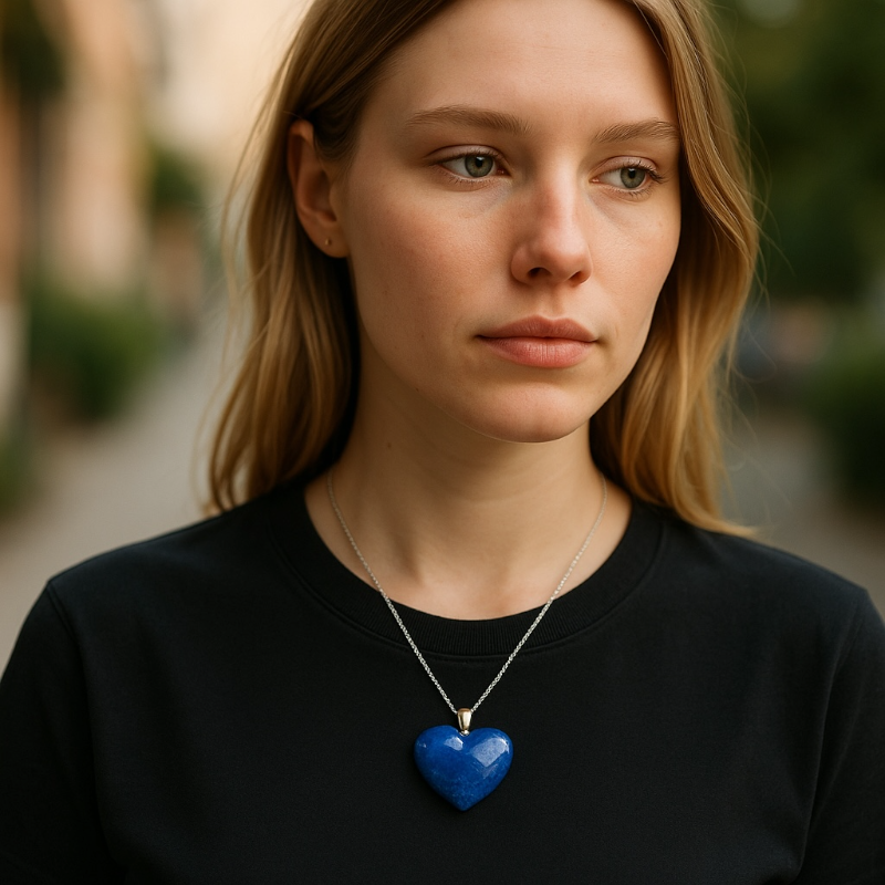 Afghanistan Lapis Lazuli Heart Pendant A (25mm)