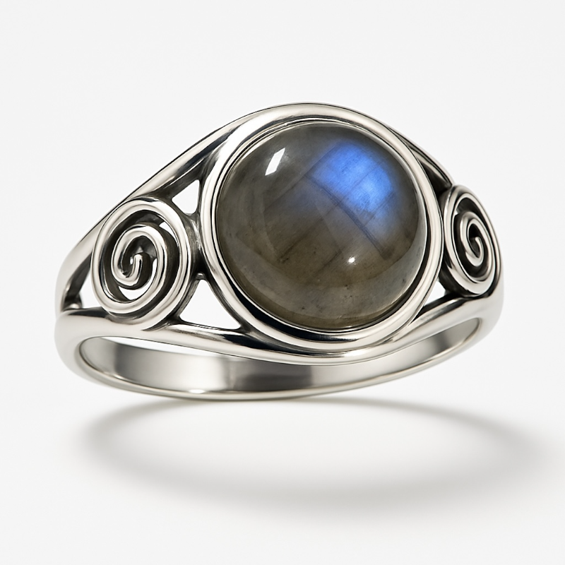 Bague labradorite Madagascar AA argent 925
