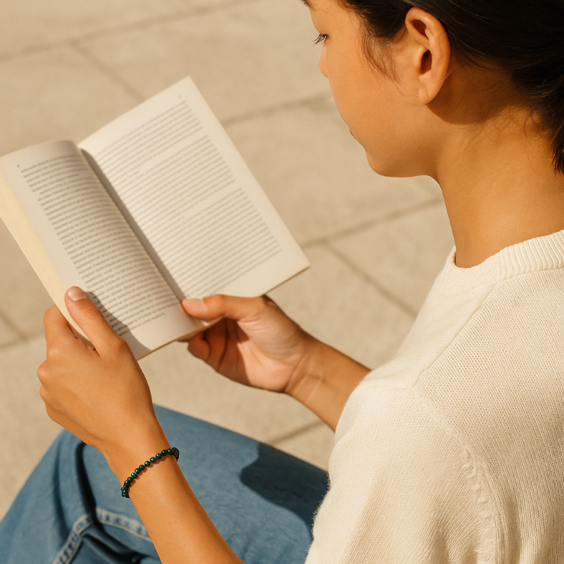 Pulsera Malaquita Congo AA (bolas 3-4mm)