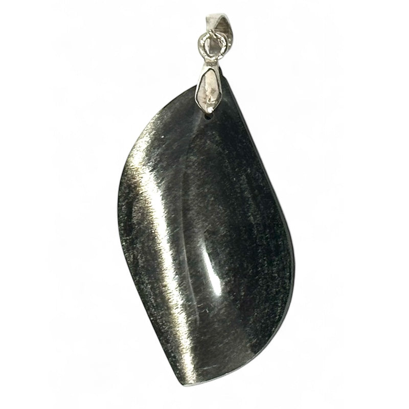 Silver obsidian pendant from Mexico AAA