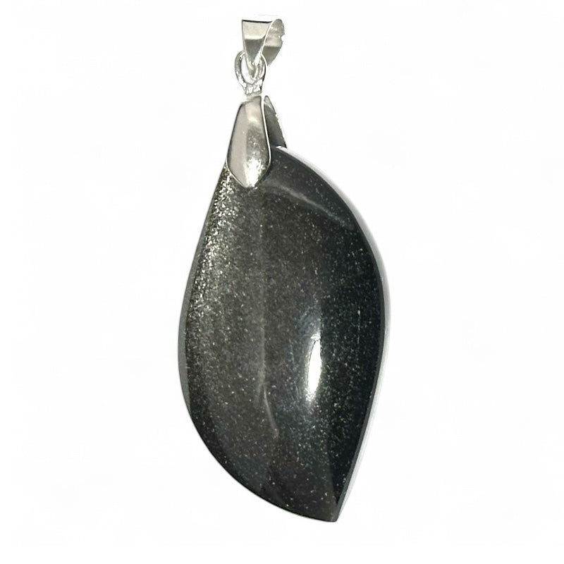 Silver obsidian pendant from Mexico AAA