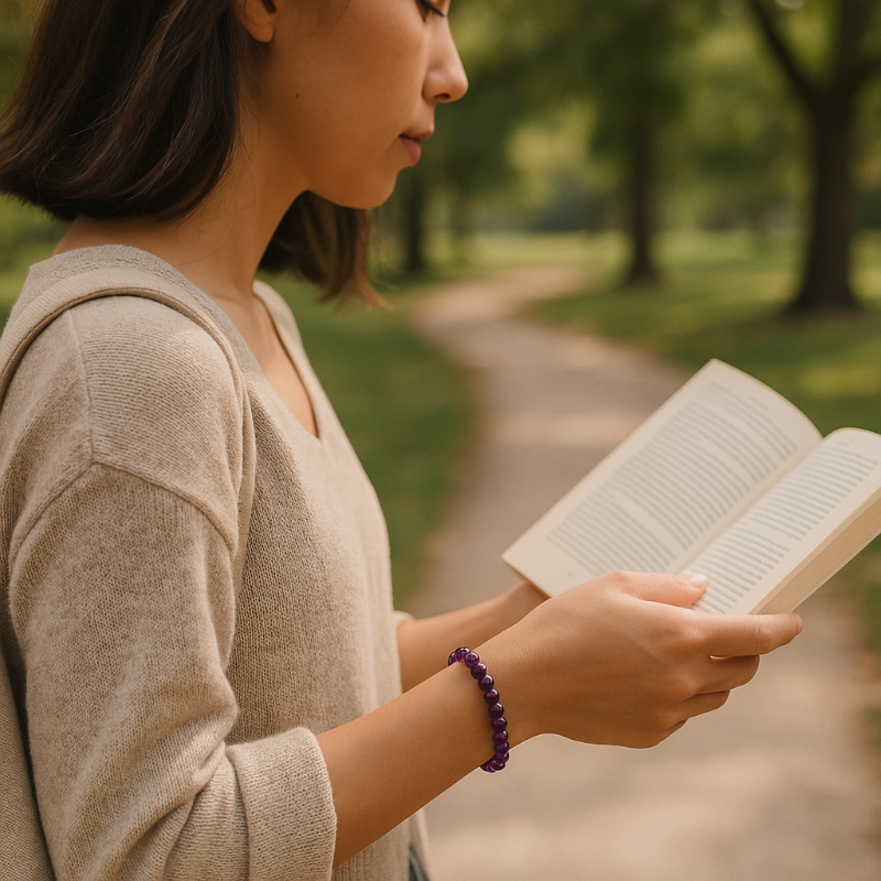 Amethyst bracelet Brazil AA (5-6mm balls)