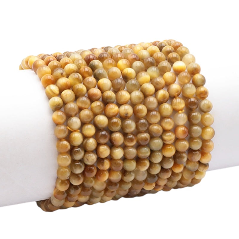 Bracelet oeil de tigre doré Afrique du Sud AA (boules de 5-6mm)