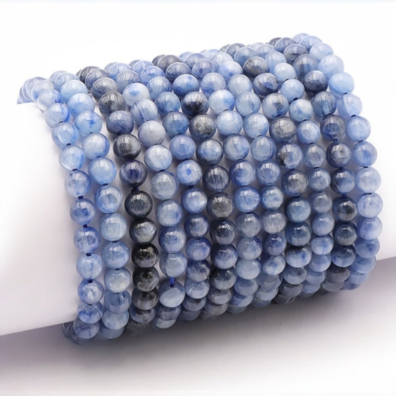Bracelet cyanite bleue ou disthène naturelle Inde A (boules 5-6mm)