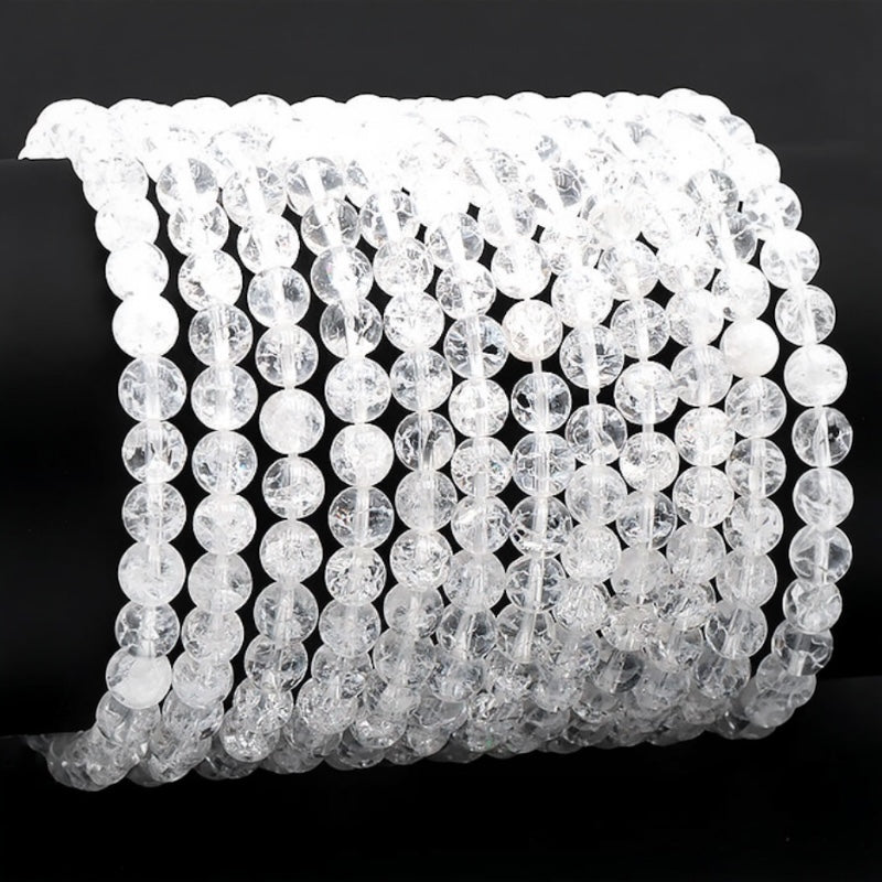 Brazil A cracked quartz bracelet (5-6mm balls)