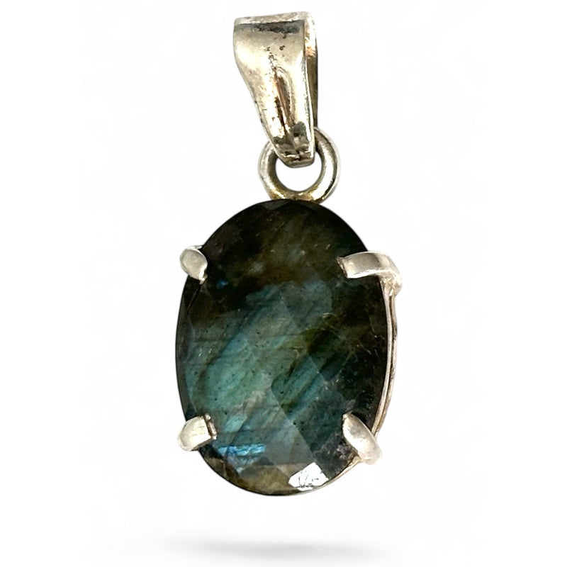 Pendentif labradorite Madagascar AA argent 925