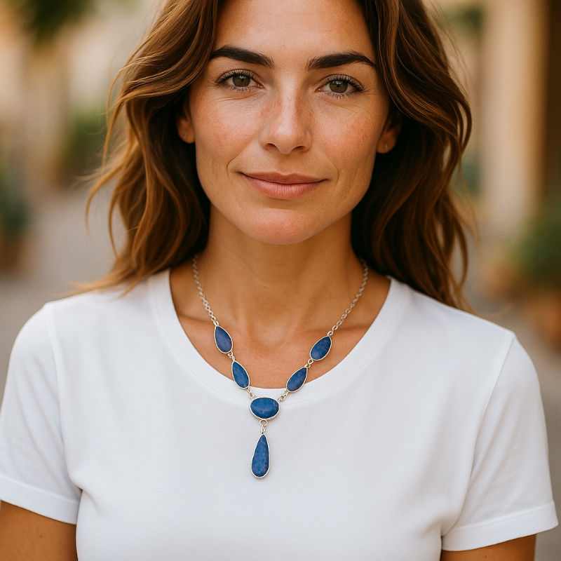 Collier opale doublet Australie AAA argent 925