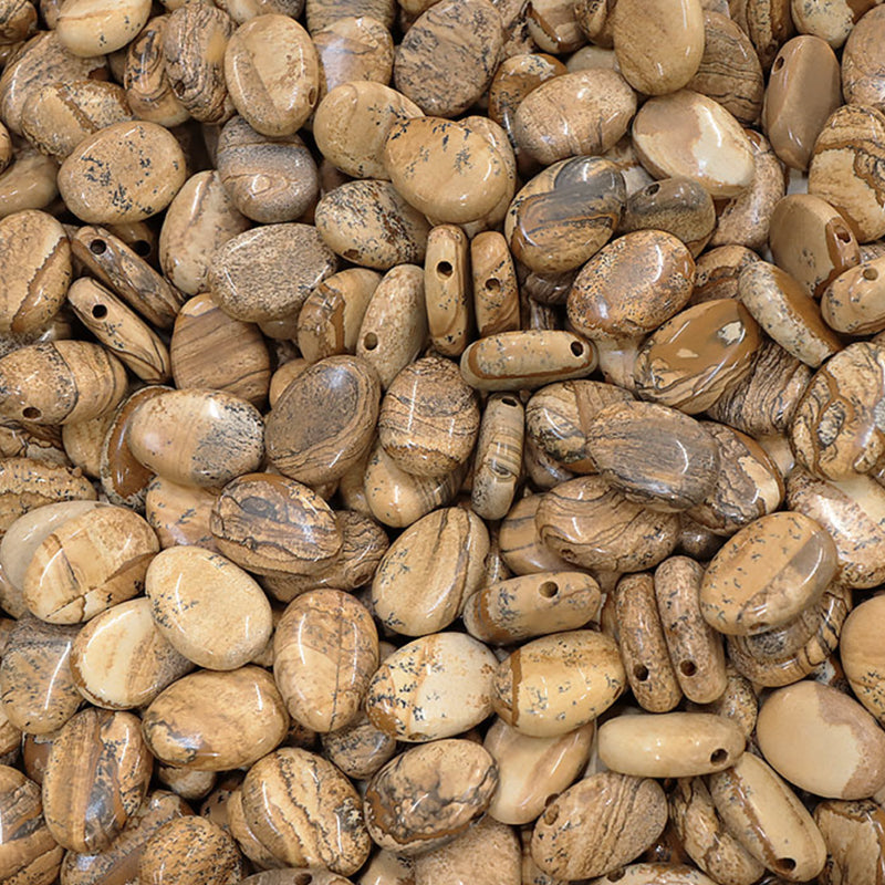 Landscape jasper pendant South Africa A (holed stone) + cord