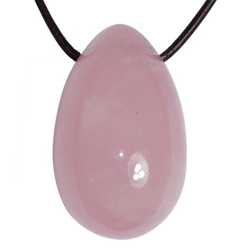 Oeuf de Yoni percé quartz rose 40mm