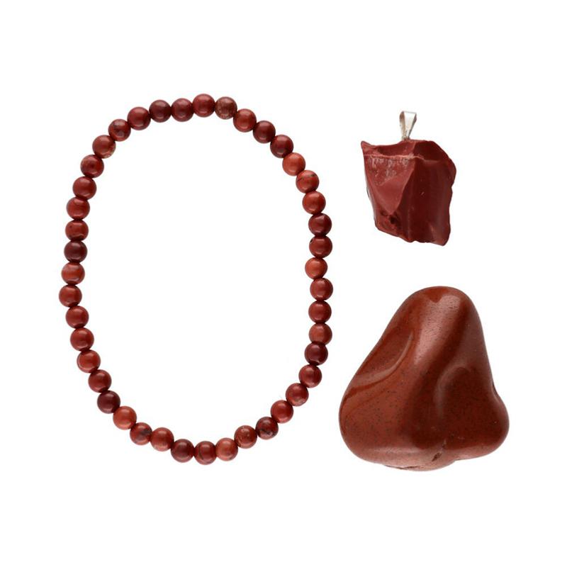 Pack signe du zodiaque "Scorpion" Jaspe rouge