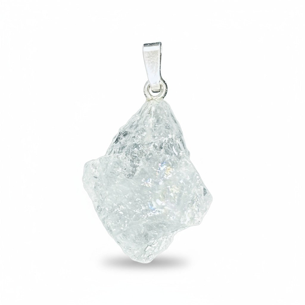 Pendentif aigue marine Pakistan A brute boucle argent 925