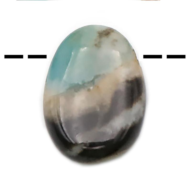 Pendentif amazonite multicolore Brésil AB (pierre trouée) + cordon