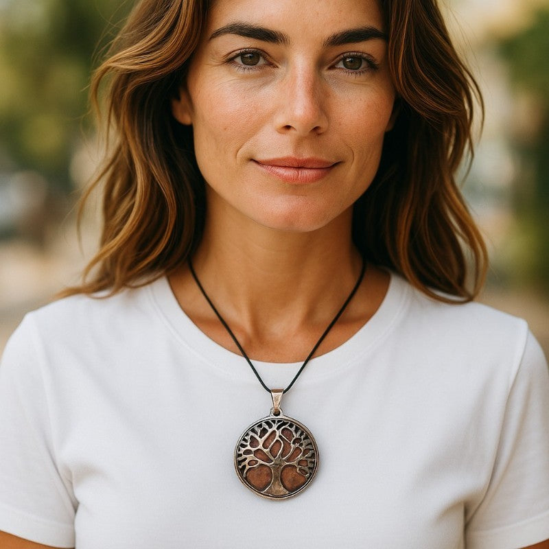 Pendentif arbre de vie rhodonite Madagascar A