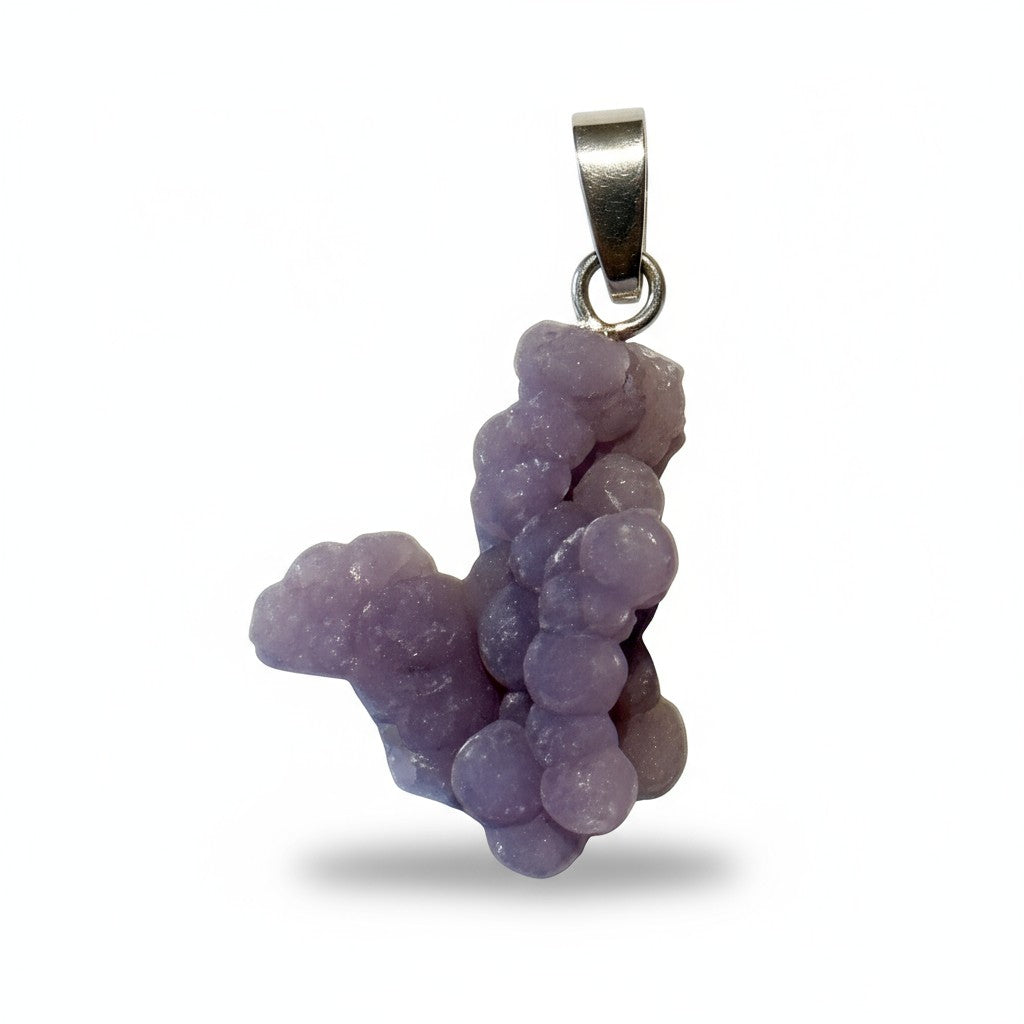 Indonesia grape chalcedony pendant AA 925 silver buckle