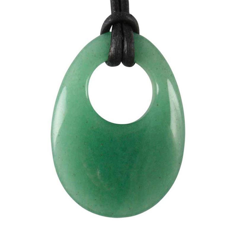 Pendentif "GoGo" aventurine verte + cordon