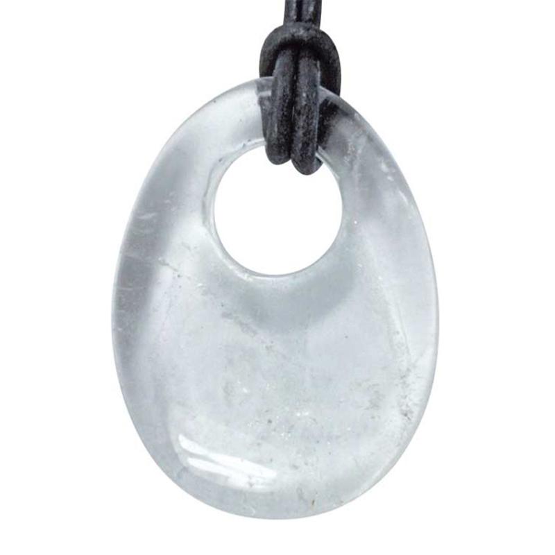 Pendentif "GoGo" cristal de roche + cordon