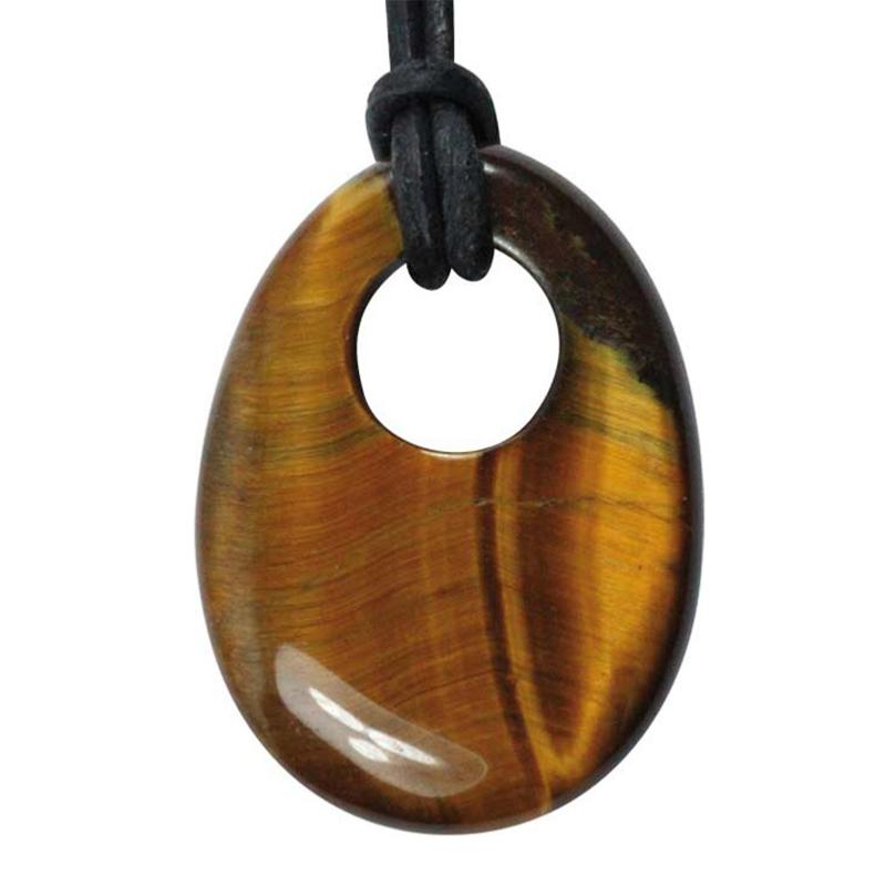 Pendentif "GoGo" oeil de tigre + cordon