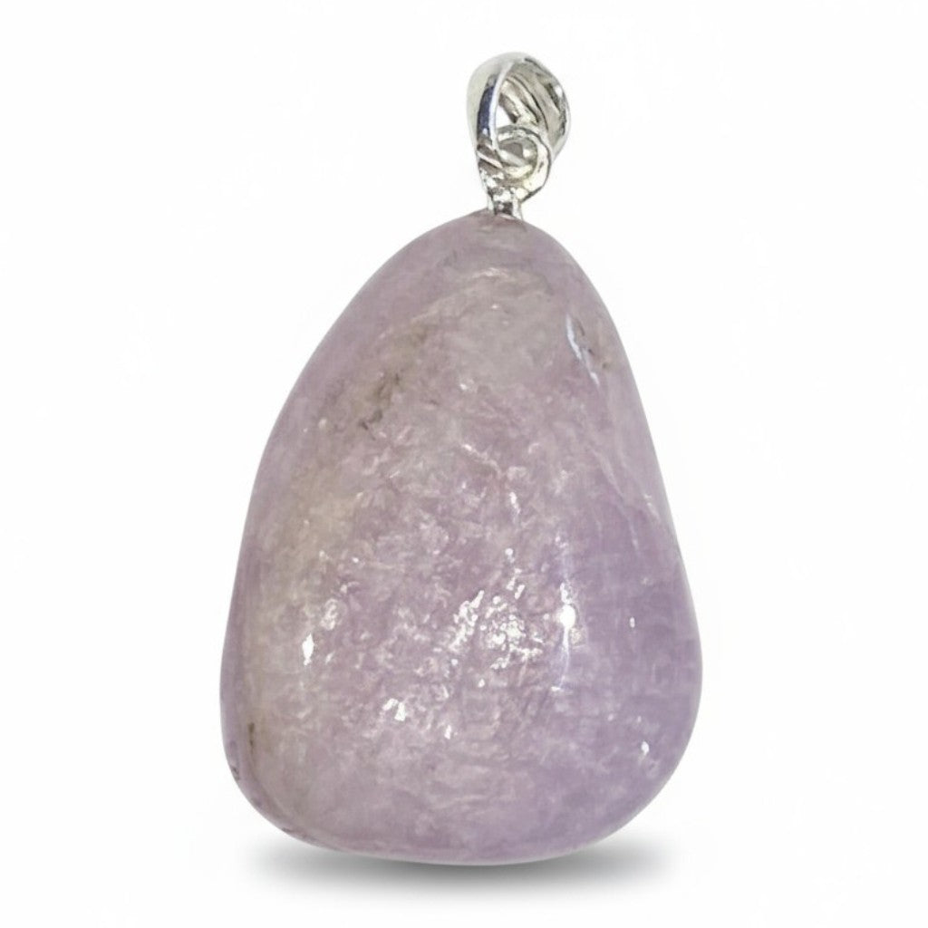 Pendentif kunzite Brésil A pierre roulée boucle argent 925