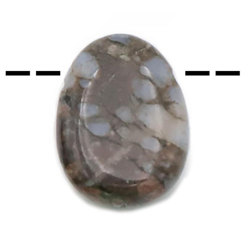 Pendentif libérite bleue Afrique du Sud AB (pierre trouée) + cordon