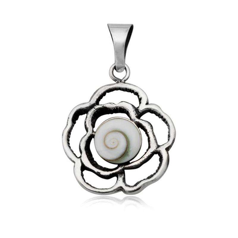 Eye of St Lucia pendant in 925 silver (flower) The Pebble Box