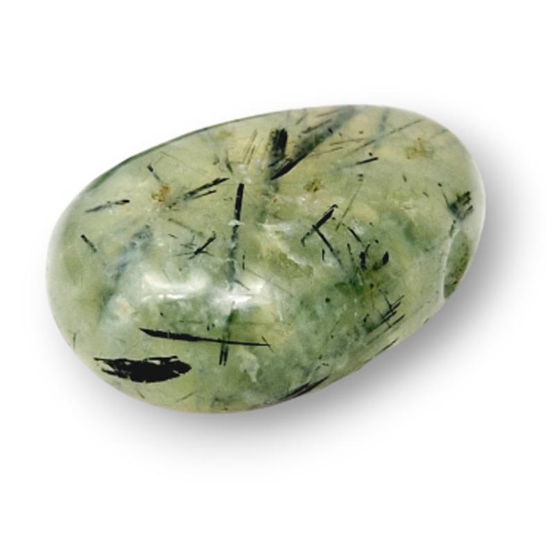 Pendentif préhnite Mali A (pierre trouée) + cordon