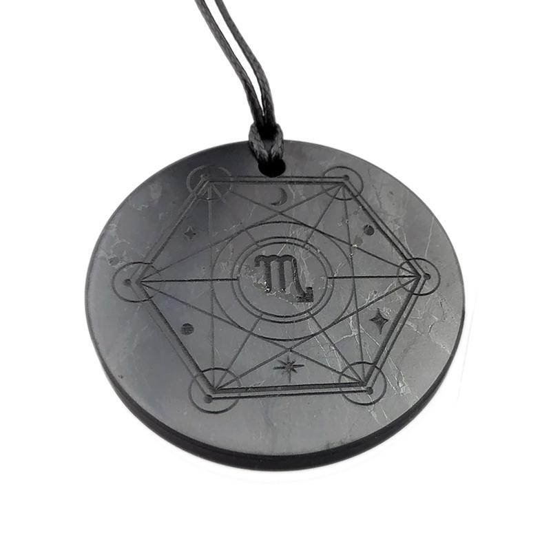 Pendentif shungite signe du zodiaque "Vierge"