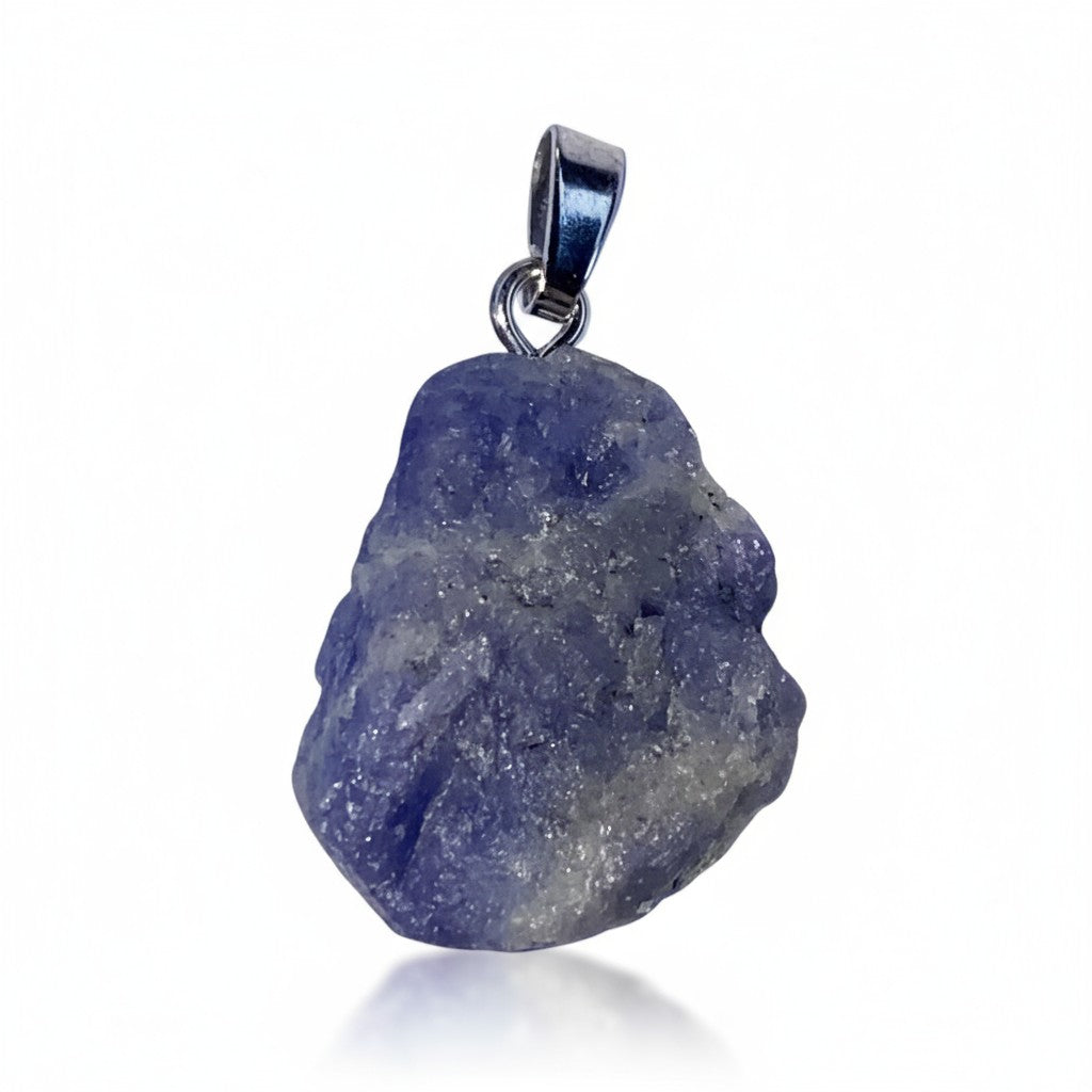 Colgante de tanzanita cruda hebilla de plata 925