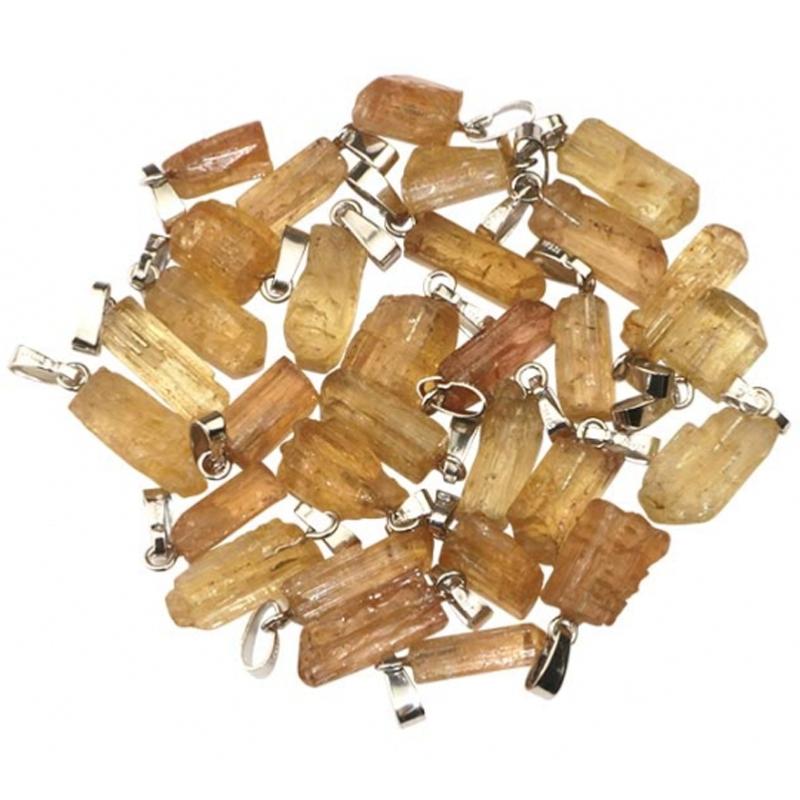 Pendentif topaze impériale Brésil A boucle argent 925