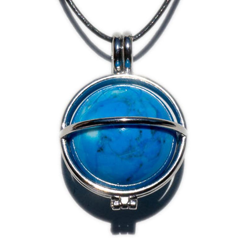 Collier argent boules et pierres bleues - D'Or et d'Argent Collier argent boules et pierres bleues - D'Or et d'Argent