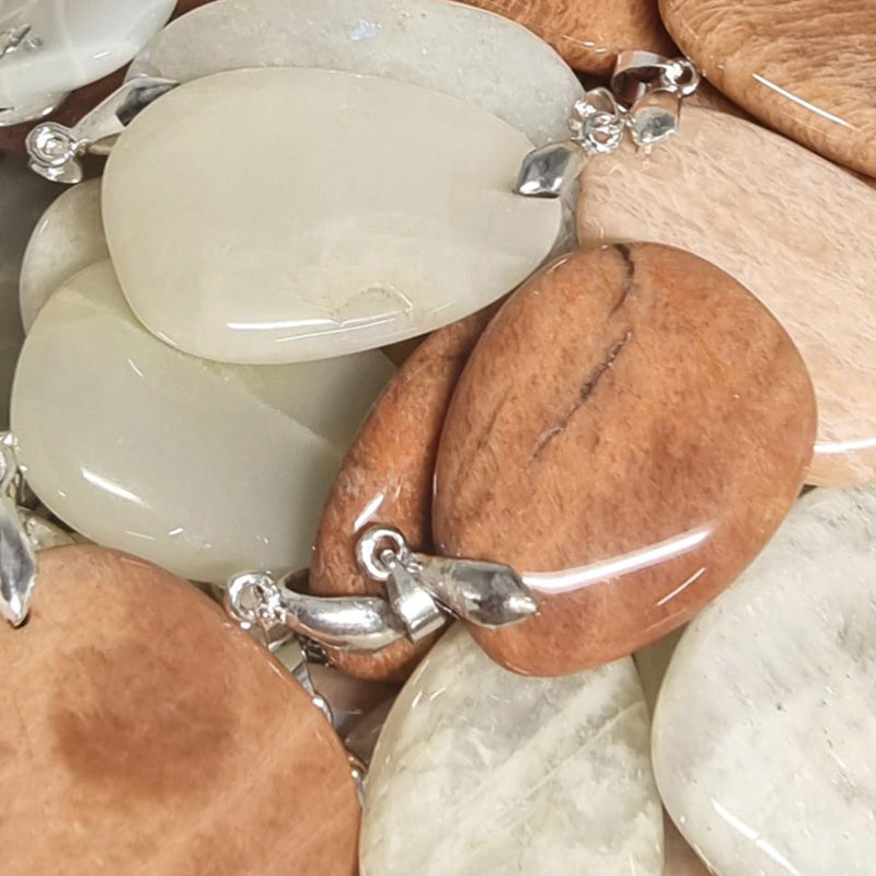 Pendentif pierre de lune Inde A (pierre plate)