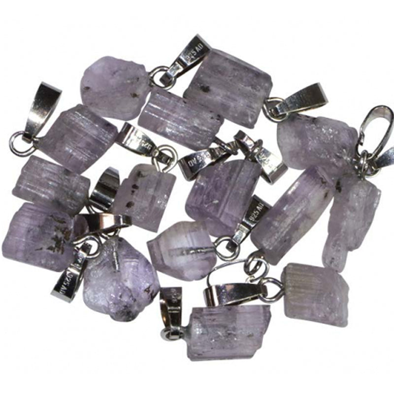 Pendentif scapolite violette Inde AA boucle argent 925