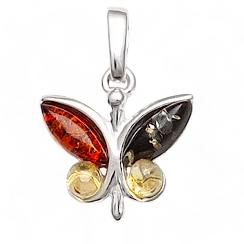 Colgante de ámbar coñac de plata 925 (hada)