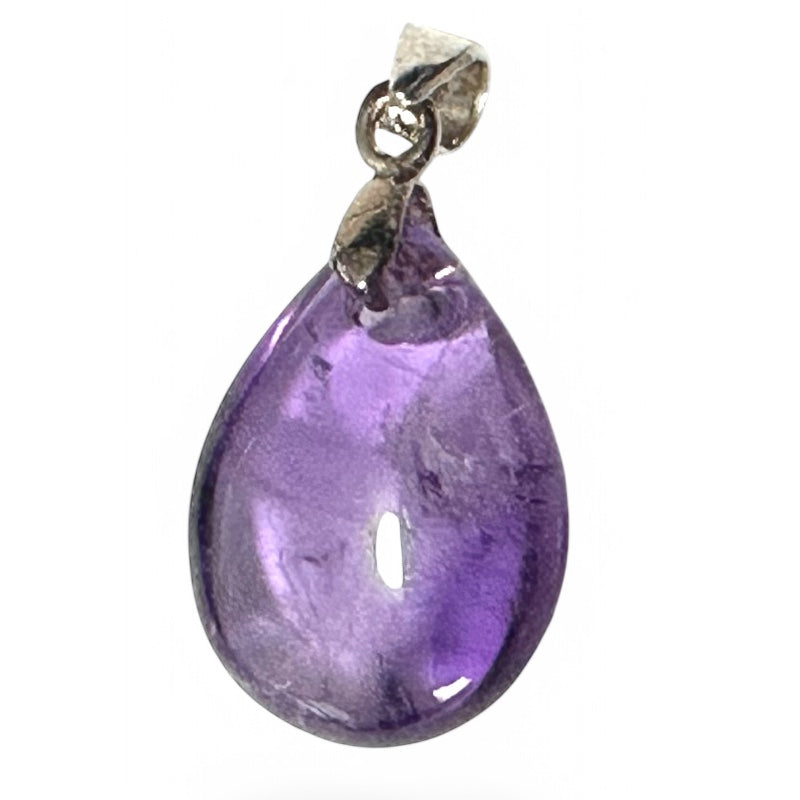 Colgante gota de amatista Brasil A plata 925