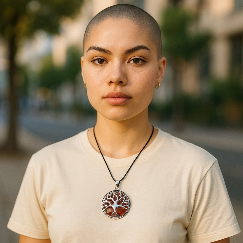 Carnelian tree of life pendant Brazil A