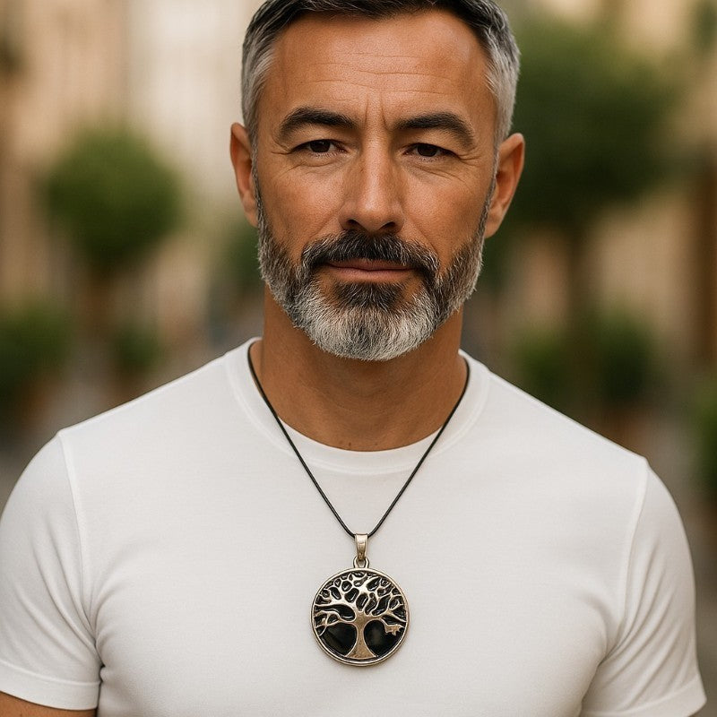 Pendentif arbre de vie onyx Brésil A