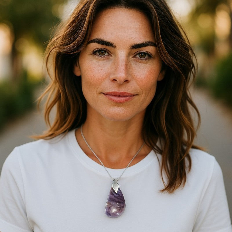 Pendentif charoite Russie AA argent 925